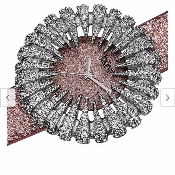 burgi Accessories - NWOT Burgi Silver and Pink Sparkle Unique Watch • Burning Man Sparkle Watch